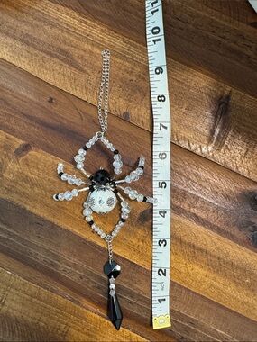Handmade Beaded Black and Clear Spider Sun-catcher